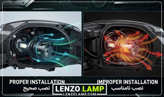محل نصب هدلایت خودرو