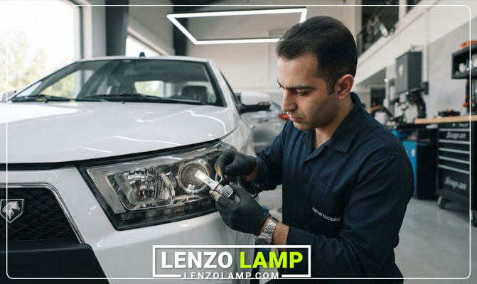 نصب هدلایت استاندارد بدون سیم کشی